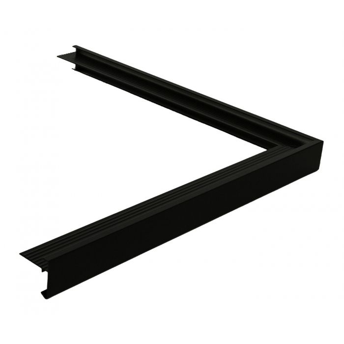 Daktrim buitenhoek zwart • breedte 45 mm. • lengte 500 x 500 mm. main product photo