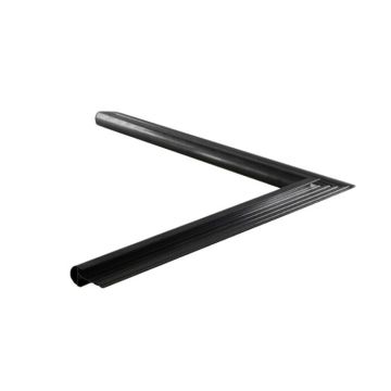 Daktrim binnenhoek met kraal zwart • breedte 26 mm. • lengte 500 x 500 mm.