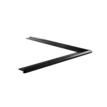 Daktrim buitenhoek met kraal zwart • breedte 26 mm. • lengte 500 x 500 mm.